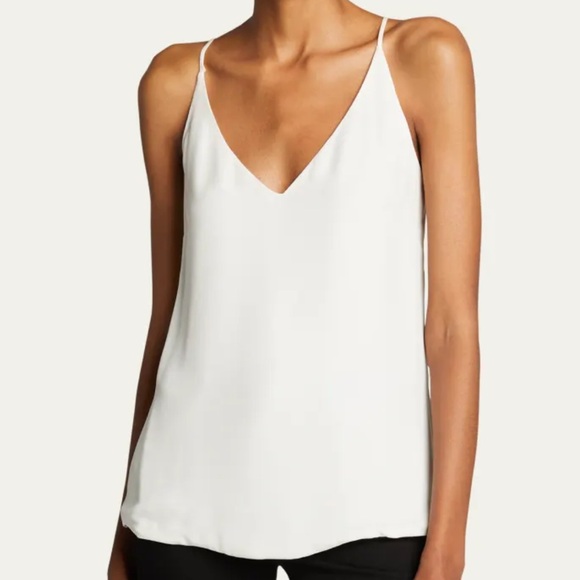 L'AGENCE Tops - Gabriella Silk V-Neck Tank - Ivory